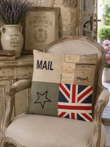 Vintage mail pillow cover - vintage,