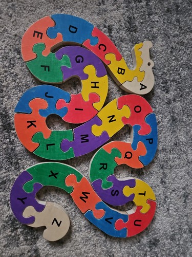 Wooden snake alphabet letter - alphabet,