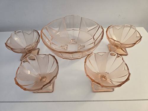 Vintage art deco pink glass - vintage,