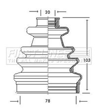 Genuine FIRST LINE Front Outer CV Boot Kit for Ford Fiesta 1.3 (09/1977-08/1983)