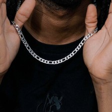 Men's Silver Metal Figaro