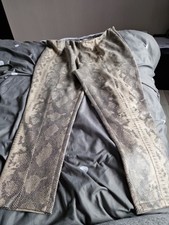 Woman's Animal Print  Soft Coated Faux Leather Trousers  Size 20