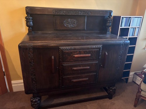 Solid oak antique sideboard - solid,