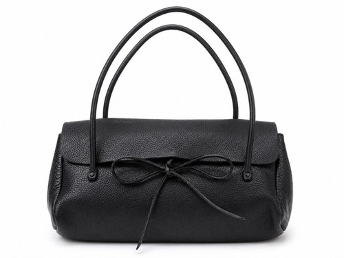 Miu black leather bow - miu,