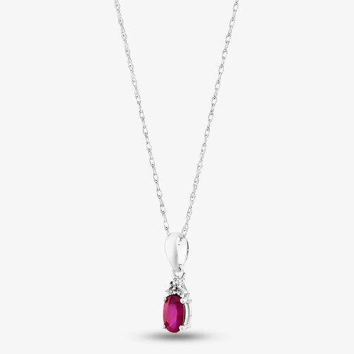 9ct white gold - 9ct, ruby