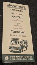 Stagecoach Devon Bus Timetable. Routes 85, 85a. 1998. TA