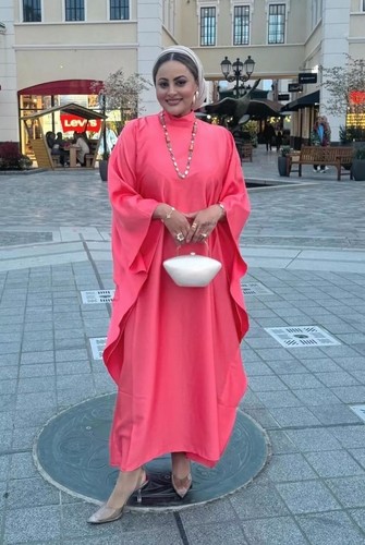 Cerise pink satin kaftan - h&m,