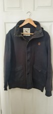 Mens One True Saxon Blue Jacket / Coat Size XL Oasis Style Hidden Hood 