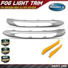 2x Front Chrome Fog Light Grille Trim for Mercedes-Benz SLK R172 AMG 2011-2015