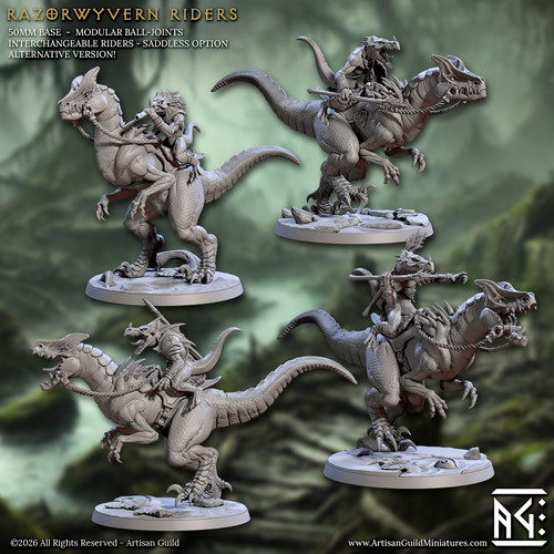 Mounted lizardfolk wyvern - lizardfolk,