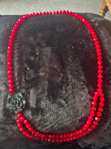 Vintage cherry red faceted - vintage,