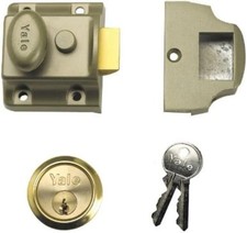 Yale P-77-ENB-PB-60 Traditional Nightlatch, Standard Security, Nickel Br x2