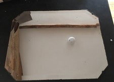 Vintage Art Deco  small Mirror frameless & Bevelled edged Mirror squared corners