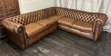  chesterfield corner sofa, custom made from original vintage chesterfield sofas