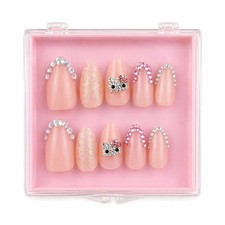 Peach Pink Silver 3D Almond