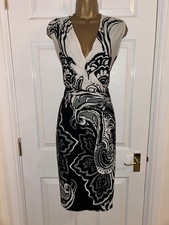 Smart Joseph Ribkoff Monochrome Wrap Dress With Buckle Size 14