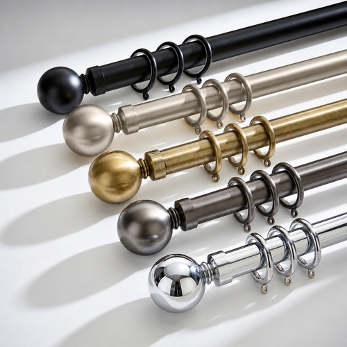 Extendable curtain pole metal - curtain,