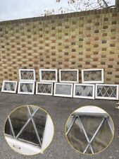 Job Lot Of 10 Reclaimed Leaded Light Diamond Panel Wooden Windows 