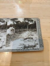 WW1 Stereoscope View Card Photo Smoke Bomb Range Finding Trenches Artillary 476