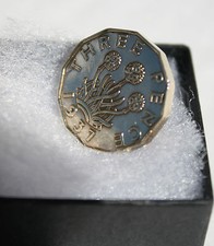 THREE PENCE TIE PIN/ BROOCH /