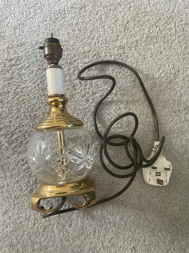 Vintage cut glass and brass - cut,