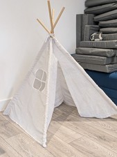 160CM Large Canvas Kids Teepee Star Wood Tent Child In/Outdoor Play House