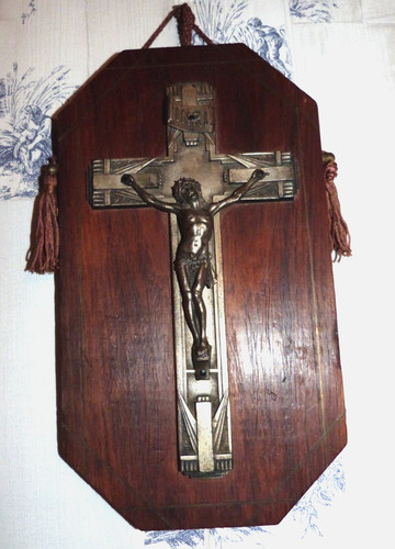 Vintage french crucifix - french,