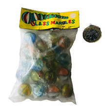 Glass marbles sealed bag very - marbles,