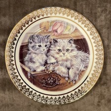 Vintage, “Playful Kittens ” decorative plate. 8” diameter. VGC