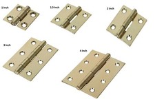 Pair Of PLATTED BRASS BUTT HINGES CHOOSE Small-Large Door Cabinet Cupboard