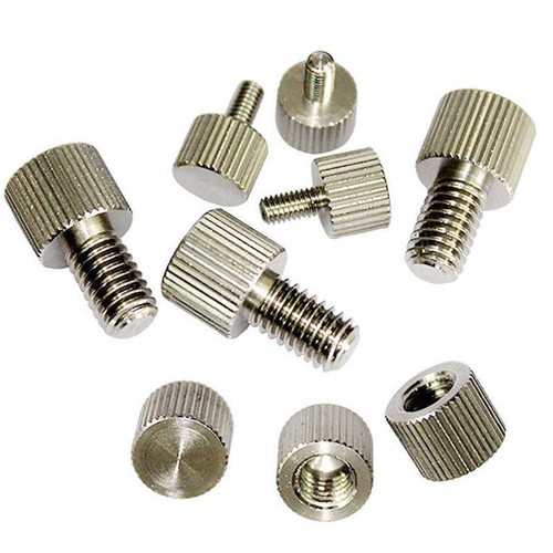 Knurled stainless steel thumb - stainless,