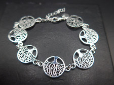 Tree of Life Silver Plated Bracelet Stamped 925
