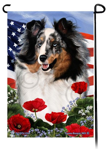 Patriotic flowers garden flag - patriotic,