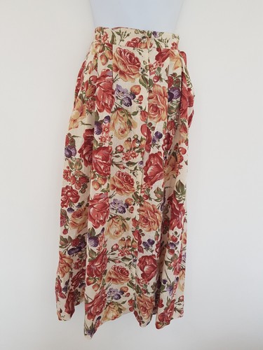 Vintage skirt floral linen - vintage,