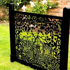 Garden Metal Fence Water Mill