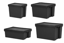 Wham Bam Heavy Duty Storage Box & Lid Black Recycled Plastic  - 16L/24L/36L/45L