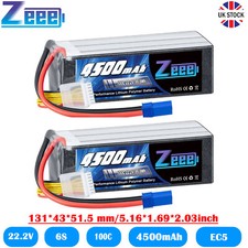 2x Zeee 22.2V 6S 4500mAh LiPo