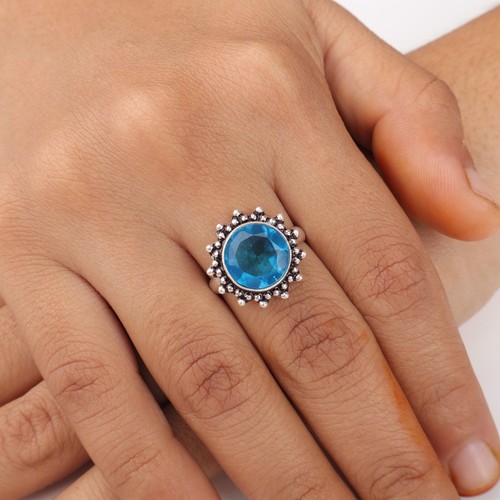 Swiss blue topaz gemstone 925 - blue,