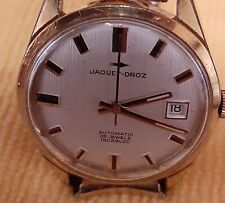 Jaquet-Droz Vintage Man's Gold Plated Automatic Wristwatch c 1968