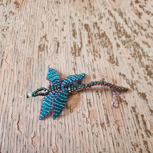 Handmade seed bead dragonfly - handmade,