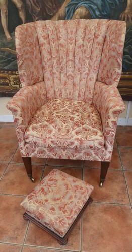 Armchair fanback damask - fanback,