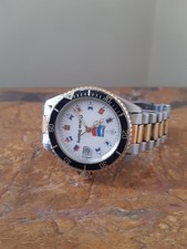 Two-Tone Chevron Oil-branded men's watch with a nautical flags (Very Rare)