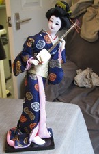 Japanese Geisha Girl Figurine Doll Asian Kabuki Figure 29cm Tall Kimono Woman