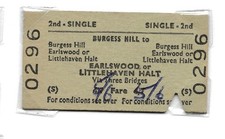 1965 Burgess Hill - Earlswood / Littlehaven Halt 2nd Single Ticket BTC BR(S)