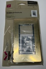 Knightsbridge Flat Plate 4G modular faceplate Polished Brass