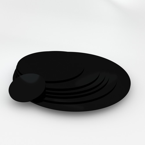 Black gloss plastic laser cut - black,
