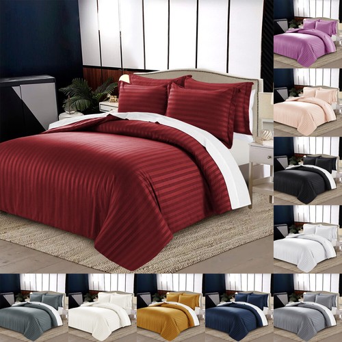 Satin stripes duvet cover - satin, set