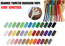 4MM Cotton Macrame Cord Twisted String Hand Rustic Craft Rope 26 Colours!