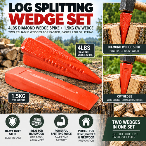 Log splitting wedge - splitting, 4lbs