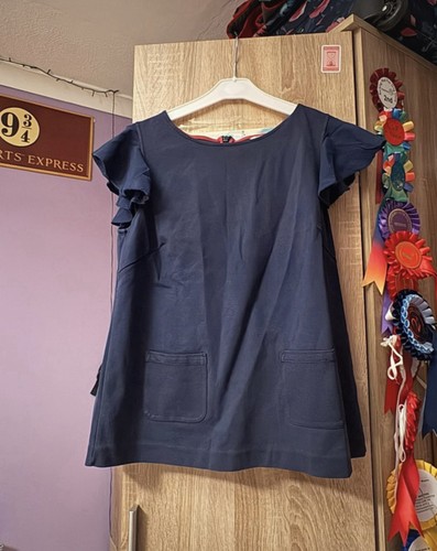 Boden navy frill - frill, cotton